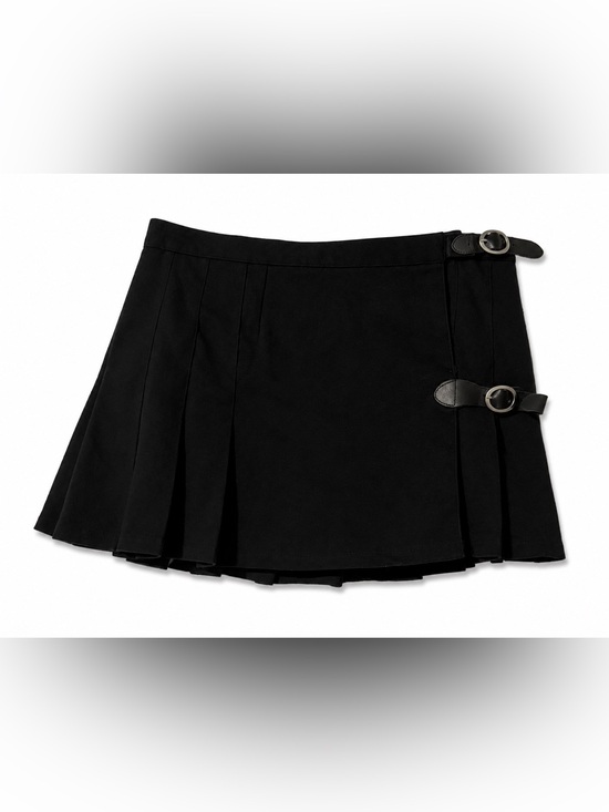 Brandy Melville Dresses & Skirts - Brandy Melville Black Pleated Mini Skirt with Side Buckles